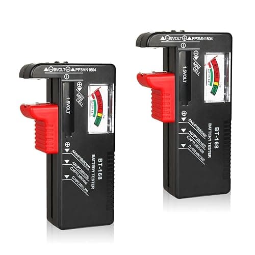 2Pcs Battery Tester Checker, Universal Battery Checker for AA AAA C D 9V 1.5V Button Cell Household Batteries Smal Electrical Monitor Meter Equipment (Requires No Battery for Operating) - Image 1