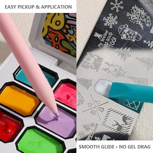 FSpronail 4 Pcs Nail Art Sculpture Pen,Dual Tipped Silicone Nail Tool Resin Nail Art Brushes for 3D Gel Carving Drawing Effect Shaping Apply Chrome Tool for Women Manicure Design at Home Salon DIY Kit thumbnail 4