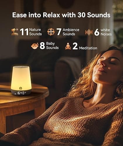 Dreamegg Sleep Trainer Clock for Kids - White Noise Machine with 34 Soothing Sounds, Alarm Clock with Lights, Ok to Wake, Nap Timer, White Noise App Control for Nursery Sleep Bedroom Routine thumbnail 5