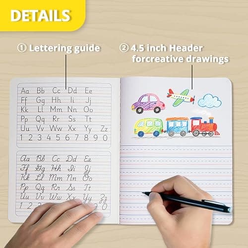 ONAVIA Primary Composition Notebook K-2, Primary Ruled Journal with Picture Space, 9-3/4 x 7-1/2, Bulk Marble Notebooks for School, Kids, Kindergarten Draw and White Story Journals, 4 Pack | 100 ct, 9.75 x 7.5 in, Primary Journal Grades K-2, Picture Space, Writing Practice, Kindergarten, Notebook for Kids thumbnail 4