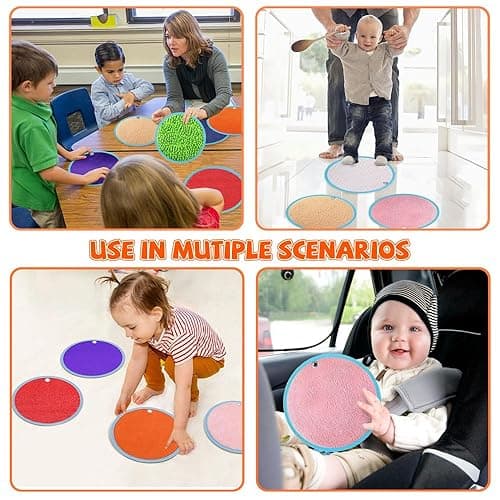 Sensory Mini Mats with Storage Bag Assorted Textured Play Mat Educational Tactile Sensory Toys for Autistic Children Kids Baby Toddler with Sensory Issues Fidgeting Activity thumbnail 7