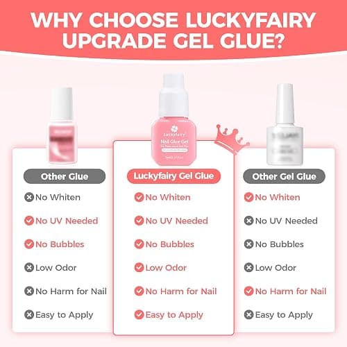 Gel Nail Glue for Press on Nails: No U V Lamp Need, Upgraded Air Fast-curing Super Strong Glue Gel Travel-Size 5ml for Nail Tips Fake Nails & Acrylic Long Lasting 3PCS thumbnail 7