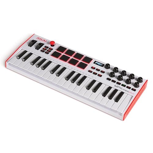Akai Professional MPK Mini Plus - USB MIDI Keyboard Controller with 37 Mini Keys, 8 MPC Pads, Sequencer, MIDI/CV/Gate I/O and Native Instruments Sound Package, White Limited Edition thumbnail 11