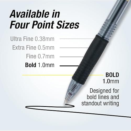PILOT G2 Premium Rolling Ball Gel Pens, 1.0 mm, Black Ink, 2-Pack thumbnail 4