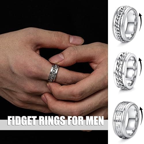 EIELO 12pcs Stainless Steel Band Rings - Silver, Modern, Wedding & Everyday Occasion - No Gemstones, Unisex, Size 7-14 thumbnail 2