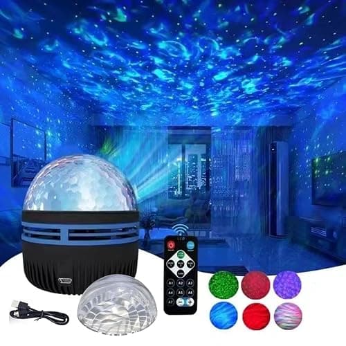 2 in 1 Northern Galaxy Light, Northern Lights and Ocean Wave Projector with Remote CoLntrol, RGB Colorful Night Light for Bedroom Home Decor Gifts (Aurora & Wave) - Image 1