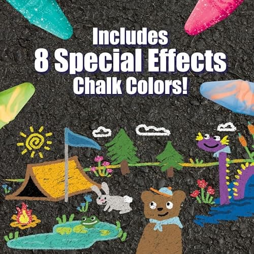 Crayola Ultimate Washable Chalk Collection (64ct), Bulk Outdoor Sidewalk Chalk for Kids, Anti-Roll Sticks, Outdoor Activities & Toys for Kids, Ages 3, 4, 5 thumbnail 4