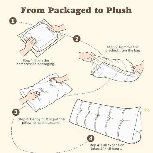 Deodar Headboard Pillow Twin, Wedge Pillows Headboard Triangle Reading Back Pillow with Removable Cover for Dorm Gaming Sleeping TV, Grey thumbnail 7