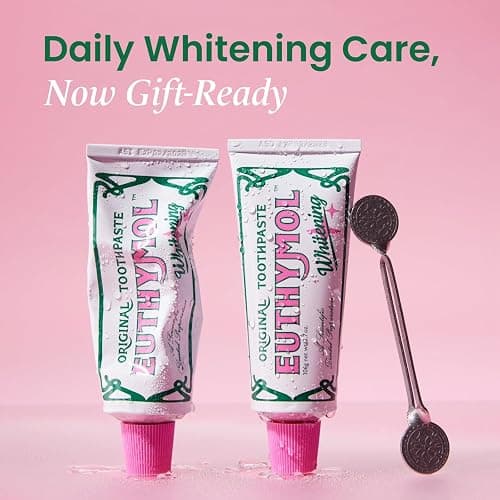 EUTHYMOL Whitening Toothpaste Set (Gift Set, 3.7fl oz*2, Sqeezer Set) - Stain Removal in 2 Weeks, Long-Lasting Freshness for Sensitive Gum & Teeth. Bad Breath, Cavity Prevention thumbnail 2