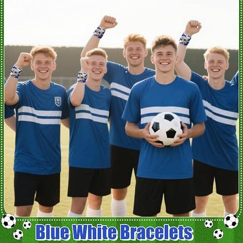 AKAIXI Soccer Beaded Bracelets, Game Day Clay Friendship Bracelets Soccer Sport Fan Stretch Bracelet for Sports Game Team Coach Mom Women Men Jewelry Accessories Gift for Christmas thumbnail 5