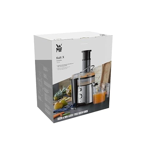 WMF Kult X Entsafter elektrisch Obst Gemüse aus Edelstahl, 500W, Saftmaschine, Slow Juicer für große Fruchtstücke, Saftkrug 1,2l, Schaumfilter, 2 Geschwindigkeitsstufen, edelstahl matt thumbnail 18