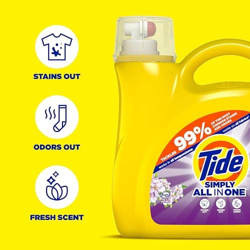 Tide Simply Clean & Fresh Liquid Laundry Detergent, Berry Blossom Scent, 89 loads, 117 fl oz thumbnail 4