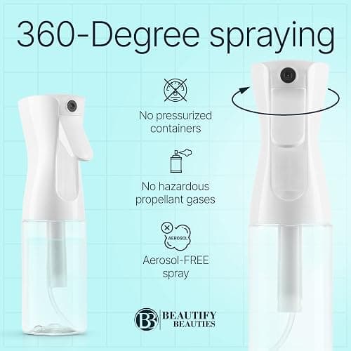 BeautifyBeauties Spray Bottle For Hair – Continuous Mister Spray Bottle for Hairstyling, Cleaning, Plants, Pets, Barbers, Salons, Essential Oil Scents (10.1 Ounce) thumbnail 5