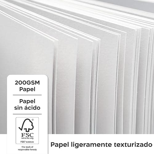 Zenacolor Sketchbook A5, Cuaderno de Dibujo 50 hojas/100 páginas, 200 g/m² de papel muy grueso - Bloc de Dibujo con Tapa Dura y espiral para Niños, Profesionales, Dibujar y Hacer Bocetos | Tapa dura · Encuadernación en espiral · Bloc de bocetos · Sin impresión · Páginas separables · Lápiz · Carbón · Pastel thumbnail 2