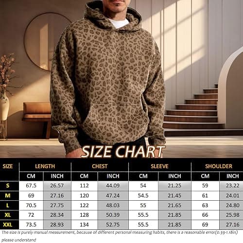 VOLYMOON Y2K Leopard Print Hoodies Oversized Cheetah Sweatshirts Vintage Trendy Casual Long Sleeve Pullover With Pockets thumbnail 2