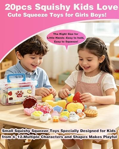 20 Pack Taba Squishy Toys for Stress Relief Kids Party Favors | Individually Wrapped Fidget Toys, Classroom Prize Rewards, Squishy Set, Goodie Bag Fillers, Sensory Bin Toys, Student Prizes thumbnail 7