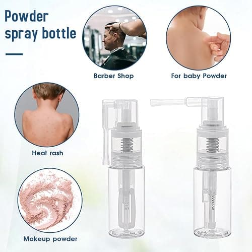 KALIONE 2-Pack 25ml Empty Powder Spray Bottles, Reusable Detachable Travel Bottles, Body Care Accessories for Face, Hair, Body, Nail thumbnail 6