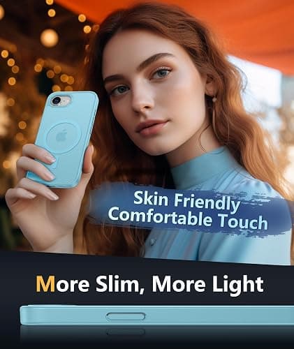 FNTCASE for iPhone 16e Case: [Compatible with Magsafe] Translucent Matte Cases with [Screen Protector] Military Grade Shockproof Protective Phone Cover - Teal thumbnail 7