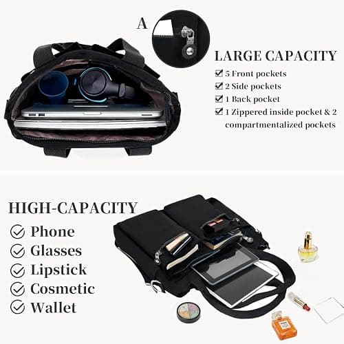 Tote Bag for Women Work Handbags for Women Crossbody Bags with Multiple Pockets thumbnail 4