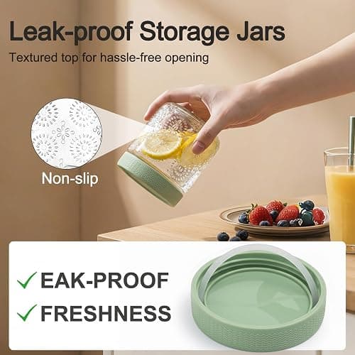 GYOSUGANG 6 pack 16 oz Overnight Oats Containers with Lids, Glass Food Storage Container, Airtight Salad Jars, Mason Jars for Overnight Oats, Yogurt, Oatmeal, Salad, Coffee, Spices thumbnail 6