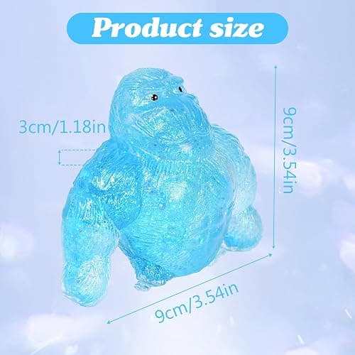 Squishy Monkey Sugar Stress Balls for Adults Kids, Malt Sugar Monkey Sensory Fidget Toys, Slow Rising Squeeze Ball for Anxiety Relief, Fun Stretchy Stress Toys for Boys and Girls, Party Favors (Blue) thumbnail 3