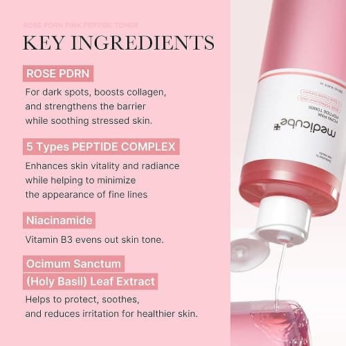 medicube PDRN Pink Peptide Toner I Pink Glow Toner for Skin Boosting, Soothing and Calming, Uneven Skin Tone, Rose PDRN & Peptide & Niacinamide, Korean Skin Care (250ml / 8.45 fl. oz.) thumbnail 3