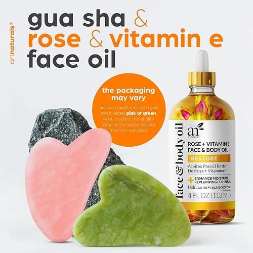 ArtNaturals Face & Body Vitamin E Bio Oil 4.0oz + Gua Sha Facial Tools Set - Organic Moisturizer Skincare for Scars, Stretch Mark, Cellulite & Nails - Great Massage oil for Massaging Joint & Muscle thumbnail 3