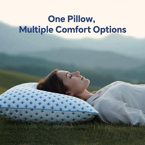 LOVELYREST Queen Pillow 1 Pack, Cooling Shredded Memory Foam Pillow | Adjustable Loft, Balanced Support, Medium Firm Feel, Side Back Stomach Sleepers, Washable Cover, Airflow Design, Easy Care thumbnail 2