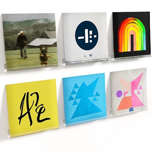 Lifewit Étagères Flottantes pour Disques Vinyles, Lot de 10 Étagères Murales en Plastique Clair 30 cm, Décoration pour Livres/Photos/Maquillage, Chambre, Salon, Salle de Bain, Rangement 、Organisation - Image 1