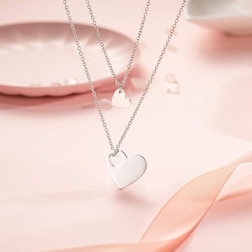 MANVEN Mother Daughter Necklace Set for 2/3 Mothers Day Gifts for Mom Daughter Matching Heart Jewelry Mom Gifts from Daughters Birthday Gifts for Daughter Women - Mother daughter thumbnail 3