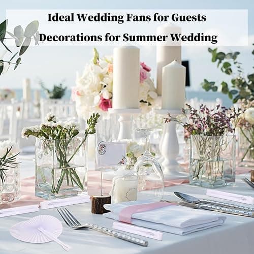 24 Stück Weiße Runde Handfächer Papierfächer Hochzeitsfächer, Fächer Hochzeit Papierfächer Herzförmiges Weiß Papierfächer, Hochzeitsdeko Fächer Weiß Handfächer Weiß Faltbar thumbnail 4