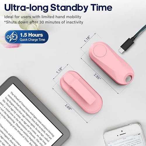 DATAFY [Case-Friendly] Page Turner for Kindle Paperwhite Oasis Kobo eReaders, Camera Camcorder Remote Controls, Page Turner Clicker for ipad Tablets Reading Novels with Wrist Strap Storage Bag thumbnail 9
