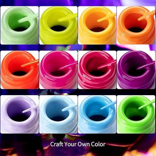 RARJSM Nail Art Gel Set, Glow In The Dark Gel Liner Nail Art Polish Luminous Design Nailpolish Neon Fluorescent Drawing Painting NailArt Polish Neon Colors thumbnail 7