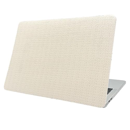 BaayCerrie Beige Woven Fabric Design for MacBook Pro 16 inch Case 2023 2021 Model A2991 A2780 A2485 M3 M2 M1 Pro/Max Chip - Image 1