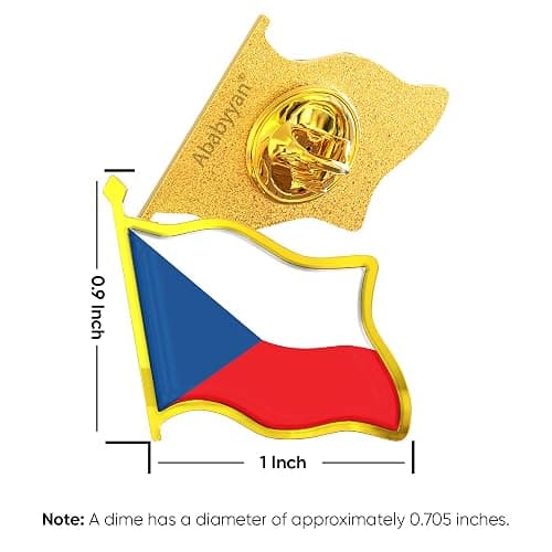 Czech Republic (Czechia) Flag Lapel Pin - Enamel Metal National Badge | World Travel Souvenir Gift for Men Women | Country Flag Patriotic Brooch Bulk Pack of Pins for Hat, Tie, Clothes, Backpack (1pc) thumbnail 2