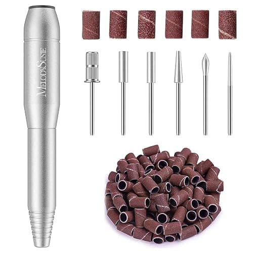 MelodySusie Portable Electric Nail Drill,PC120B Compact Efile Electrical Professional Nail File Kit for Acrylic, Gel Nails, Manicure Pedicure Polishing Shape Tools Design for Home Salon Use, Silver - Silver - Image 1