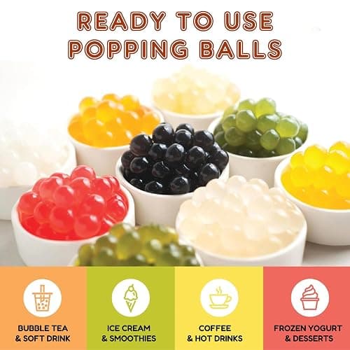 Fanale Mango Popping Boba Pearls for Bubble Tea and Drinks, 1 Pound | Bursting Boba Pearls for Smoothies, Ice Cream, Frozen Yogurt & Desserts, Vegan, Non-GMO, Gluten-Free & Fat-Free Topping thumbnail 6