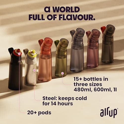 AIR UP water bottle Twist Pro Lavender starter set with pods in 5 flavours I 600ml drinking bottle with sugar-free flavouring I dishwasher-safe, BPA-free in Purple thumbnail 7