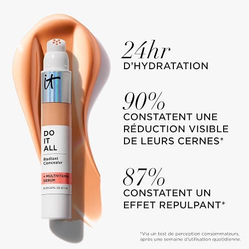 IT Cosmetics, DO IT ALL Concealer, Correcteur + Boosteur d'Éclat, Longue Durée, Effet Repulpant, Anti-Cernes, Teint Lumineux, Formulé avec un Sérum Multivitaminé, Tous Types de Peau, 7 ml thumbnail 8