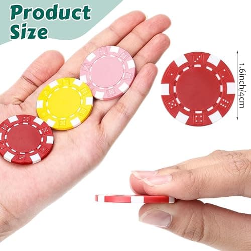 LaRandom 100 Pcs 11.5 Gram Poker Chips ABS Monte Carlo, 40 mm Bingo Chips Tokens Markers Blank Counting Bulk for Blackjack, and Card Night Poker Games thumbnail 4
