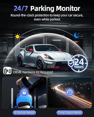 4K Dash Cam Front and Rear, 64GB SD Card, 1.5” IPS Display Car Camera, 5Ghz WiFi+App Control, Night Vision, 24H Parking Mode, G-Sensor, WDR, 170° Wide Angle, 4K+1080P Dual Dash Camera for Cars thumbnail 5