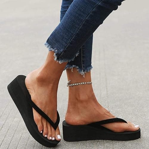 Platform Flip Flops Wedge Sandals for Women 2026 Dressy Comfortable Soft Toe Post Thong Sandals Lightweight Casual Summer Shoes thumbnail 5