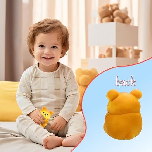 funnysquee Cute Bear Squishies Toy Super Soft Slow Rising Animal Bears Bread Birthday Gift for Kids,Kawaii Stress Relief Squeeze Toy (Cute Bear Bread) thumbnail 6