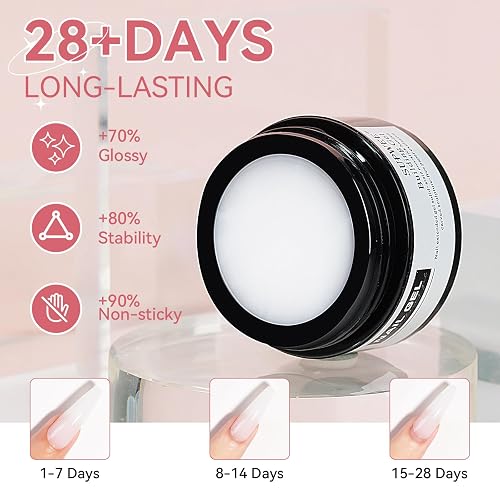 SUPWEE 3D Nail Art Gel Clear and White Solid Builder Gel for Nails Non-Stick Hand Sculpture Hard Gels with Dual Form for Carving Patterns Decoration Nail Art Home Manicure DIY thumbnail 6