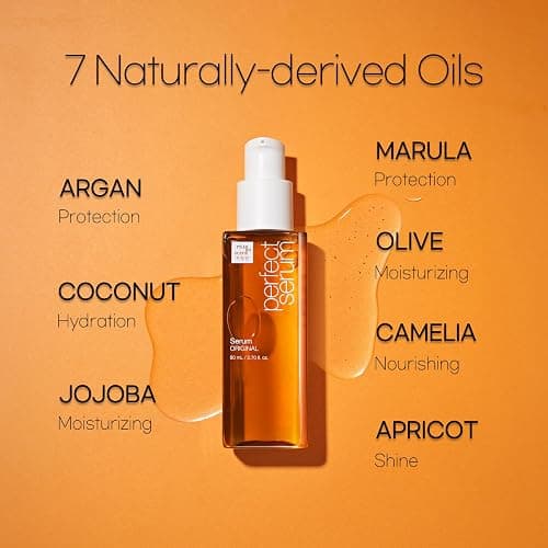 Mise En Scene Perfect Serum Original - Heat Protectant Hair Oil for Frizzy & Dry | Argan Oil | Visibly Smooths & Softens | Add Shine All Hair Types | Damage Repair | Fruity Floral Scent, 2.7 Fl Oz. thumbnail 7