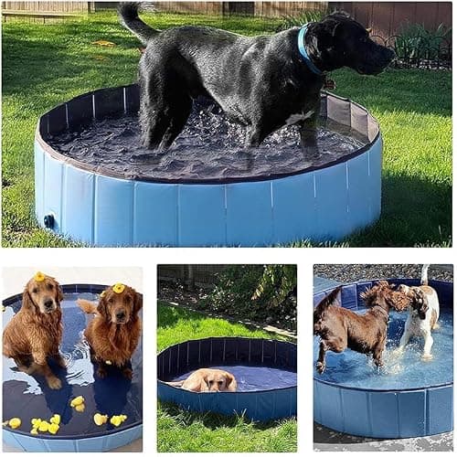 Dog Pool Foldable pet Pool Dog Swimming Pool pet Swimming Pool PVC Non-Slip for All Kinds of Pets (32x8in) thumbnail 3