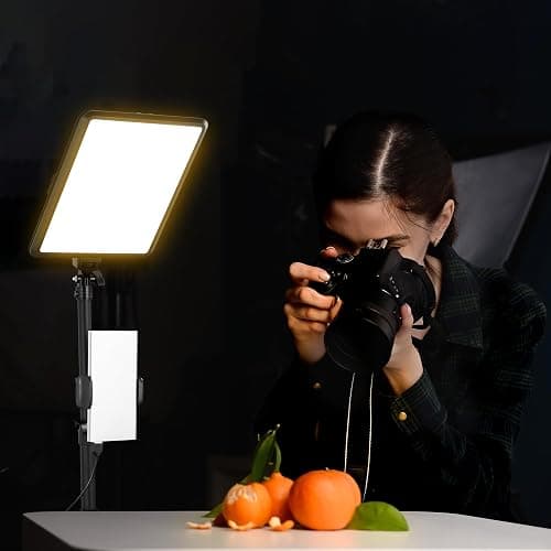 NiceVeedi 1-Pack Photography Lighting Kit, 2800-6500K Bi-Color LED Video Light Kit, Dimmable Studio Light with Tripod Stand & Phone Holder, Light for Video Recording, Game Streaming, YouTube thumbnail 5