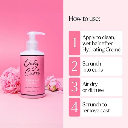 Only Curls Enhancing Curl Gel Duo, Curly Hair Product, Curl Enhancer & Frizz-Control, Lightweight Styling Gel, Medium Hold, Soft, Defined, Frizz-Free Curls, Cast-Free, For All Curly Hair, 250ml x2 thumbnail 6