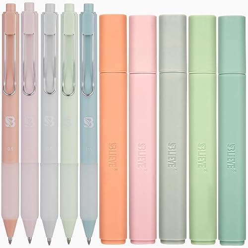 BLIEVE - Aesthetic Highlighters and Gel Pens With Soft Ink And Tip, Bible Highlighters and Pens No Bleed, Dry Fast Easy to Hold, for Bible Journaling Planner School Supplies (Pastel Muted, Multicolor) - Image 1