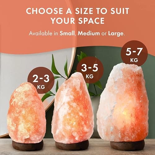 The Body Source Himalayan Salt Lamp (3-5kg) with Dimmer Switch - All Natural and Handcrafted with Wooden Base thumbnail 5